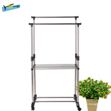 Double Pole Stainless Steel Durable Telescopic Clothes Rack